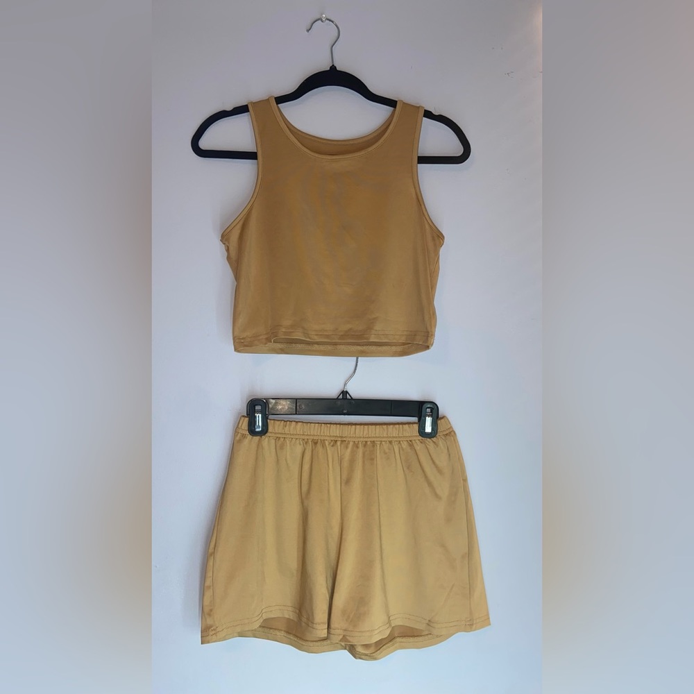 Two piece tan casual outfit